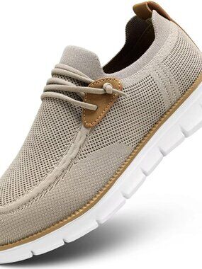 Men's Khaki Walking Oxfords Soft Sole Zapatos Slip On Loafers Shoes Sneaker